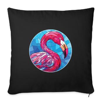 Flamingo Colorful Watercolor Animal Illustration - Sofa pillowcase 17,3'' x 17,3'' (45 x 45 cm) - black - Front