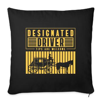 Travail de cocher de calèche - Housse de coussin décorative 45 x 45 cm - noir - Devant