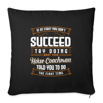 Horse-drawn coachman, coachman, rider - Sofa pillowcase 17,3'' x 17,3'' (45 x 45 cm) - black - Front