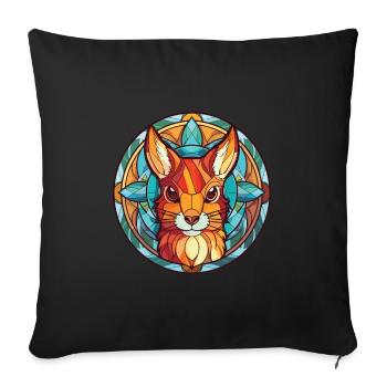 Squirrel Colorful Watercolor Animal Illustration - Sofa pillowcase 17,3'' x 17,3'' (45 x 45 cm) - black - Front