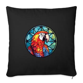 Parrot Colorful Watercolor Animal Pet Illustration - Sofa pillowcase 17,3'' x 17,3'' (45 x 45 cm) - black - Front