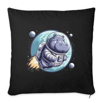 Weltraumastronaut Nilpferd - Sofakissenbezug 45 x 45 cm - Schwarz - Vorne