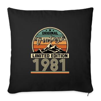 1981 - Sofa pillowcase 17,3'' x 17,3'' (45 x 45 cm) - black - Front