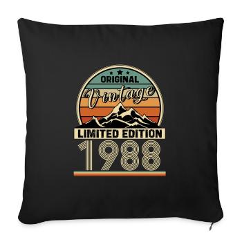 1988 - Sofa pillowcase 17,3'' x 17,3'' (45 x 45 cm) - black - Front