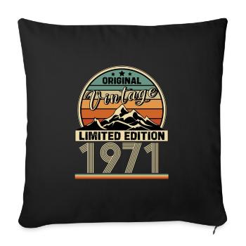 1971 - Sofa pillowcase 17,3'' x 17,3'' (45 x 45 cm) - black - Front