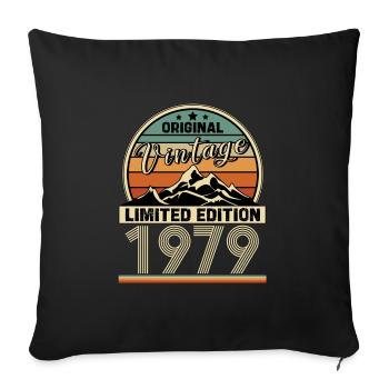1979 - Sofa pillowcase 17,3'' x 17,3'' (45 x 45 cm) - black - Front