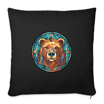 Bear Colorful Watercolor Animal Pet Illustration - Sofa pillowcase 17,3'' x 17,3'' (45 x 45 cm) - black - Front