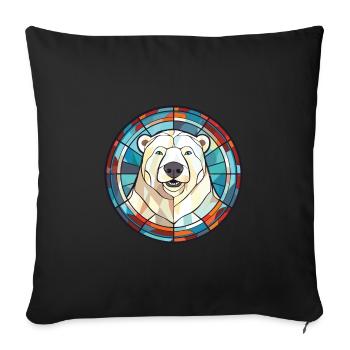 Polar Bear Colorful Watercolor Animal Illustration - Sofa pillowcase 17,3'' x 17,3'' (45 x 45 cm) - black - Front