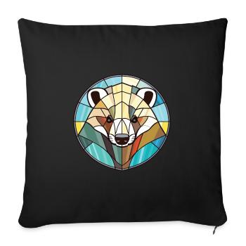 Blaireau Aquarelle Colorée Animal Illustration D’animaux De Compagnie - Housse de coussin décorative 45 x 45 cm - noir - Devant