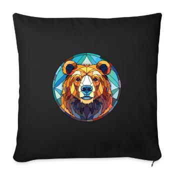 Bear Colorful Watercolor Animal Pet Illustration - Sofa pillowcase 17,3'' x 17,3'' (45 x 45 cm) - black - Front