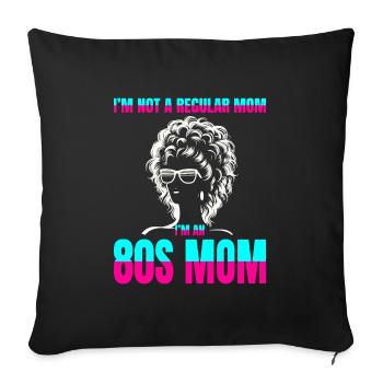 Iconic '80s Mom Silhouette: Big Hair, Bigger Style - Sofa pillowcase 17,3'' x 17,3'' (45 x 45 cm) - black - Front