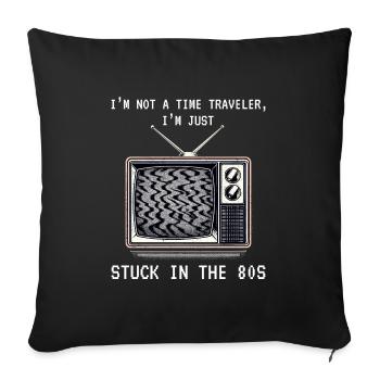 Vintage-TV-Bildschirm: Nostalgische Verbindung zu den 80er Jahren - Sofakissenbezug 45 x 45 cm - Schwarz - Vorne