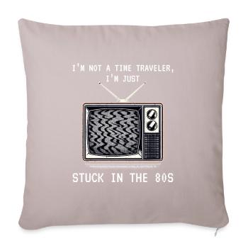 Vintage-TV-Bildschirm: Nostalgische Verbindung zu den 80er Jahren - Sofakissenbezug 45 x 45 cm - helles Taupe - Vorne