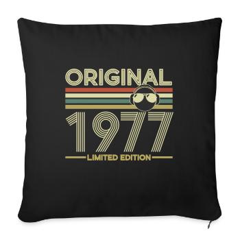 1977 - Sofa pillowcase 17,3'' x 17,3'' (45 x 45 cm) - black - Front