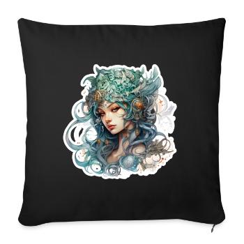 Wunderschöne Waldelfe Fantasy RPG Shirt - Sofakissenbezug 45 x 45 cm - Schwarz - Vorne