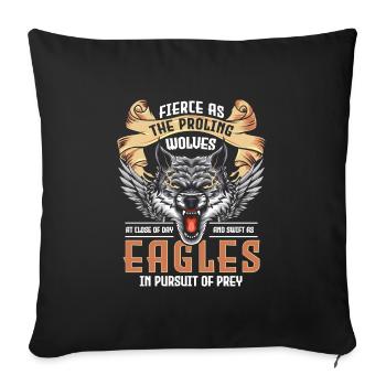 Wolf Tier Mystik Wolfpack - Sofakissenbezug 45 x 45 cm - Schwarz - Vorne