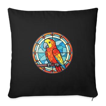 Parrot Colorful Watercolor Animal Pet Illustration - Sofa pillowcase 17,3'' x 17,3'' (45 x 45 cm) - black - Front