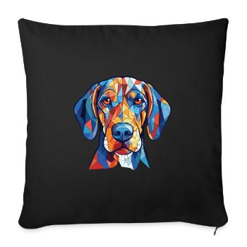 American Blue Gascon Hound chien race aquarelle - Housse de coussin décorative 45 x 45 cm - noir - Devant