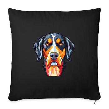 Appenzeller Sennenhund Dog Breed Watercolor Glass - Sofa pillowcase 17,3'' x 17,3'' (45 x 45 cm) - black - Front
