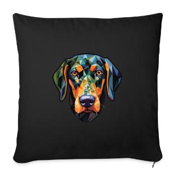 Austrian Black And Tan Hound Dog Breed Watercolor - Sofa pillowcase 17,3'' x 17,3'' (45 x 45 cm) - black - Front