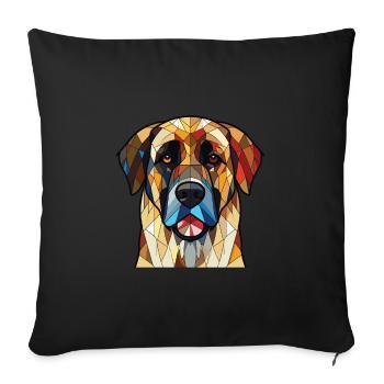 Anatolian Shepherd Dog Breed Colorful Watercolor - Sofa pillowcase 17,3'' x 17,3'' (45 x 45 cm) - black - Front