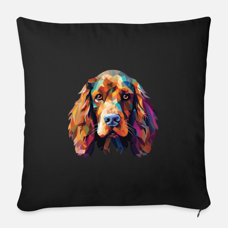 American Cocker Spaniel Hunderasse Aquarellglas - Sofakissenbezug 45 x 45 cm - Schwarz