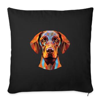 Chien d’arrêt belge à poil court race aquarelle - Housse de coussin décorative 45 x 45 cm - noir - Devant