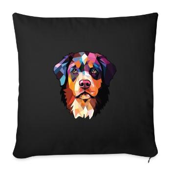 Berner Sennenhund Rasse Aquarell Illustration - Sofakissenbezug 45 x 45 cm - Schwarz - Vorne