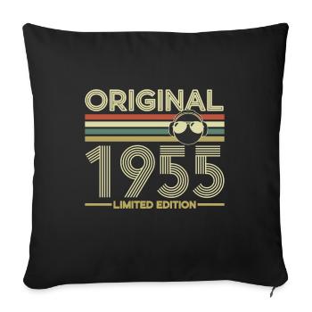 1955 - Sofa pillowcase 17,3'' x 17,3'' (45 x 45 cm) - black - Front