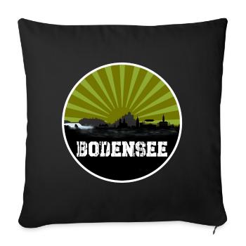 Lake Constance Retro Skyline - Sofa pillowcase 17,3'' x 17,3'' (45 x 45 cm) - black - Front