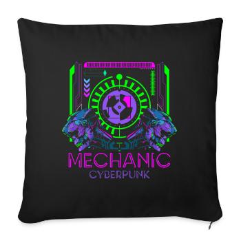 Future Retro Japan Scifi - Sofa pillowcase 17,3'' x 17,3'' (45 x 45 cm) - black - Front