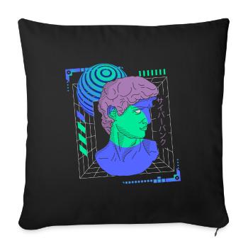 Cyborg Streetwear Synthwave Scifi - Sofa pillowcase 17,3'' x 17,3'' (45 x 45 cm) - black - Front
