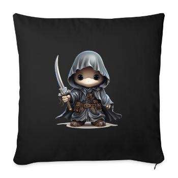 Cute Ghost with Dagger Fantasy Shirt - Sofa pillowcase 17,3'' x 17,3'' (45 x 45 cm) - black - Front
