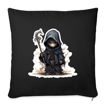 Süßer Geistermagier Fantasy RPG Shirt - Sofakissenbezug 45 x 45 cm - Schwarz - Vorne