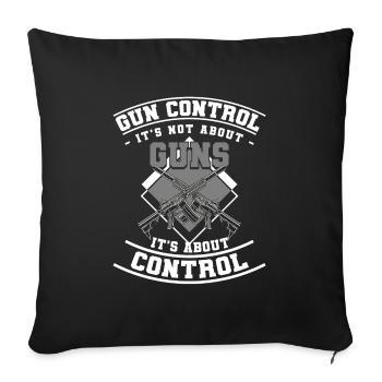 Weapon Shooting Range Shooter Shooting Sports - Sofa pillowcase 17,3'' x 17,3'' (45 x 45 cm) - black - Front