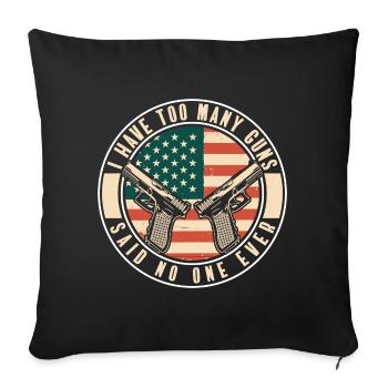 Gun Club, Shooting, Hunting - Sofa pillowcase 17,3'' x 17,3'' (45 x 45 cm) - black - Front