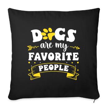 Dog Animal Love Dog School Animal Lover - Sofa pillowcase 17,3'' x 17,3'' (45 x 45 cm) - black - Front