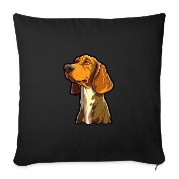 Majestic Tree Hound Dog Breed Cartoon Kawaii Illus - Sofa pillowcase 17,3'' x 17,3'' (45 x 45 cm) - black - Front
