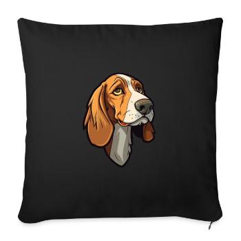 Lithuanian Hound Dog Breed Cartoon Kawaii Illustra - Sofa pillowcase 17,3'' x 17,3'' (45 x 45 cm) - black - Front