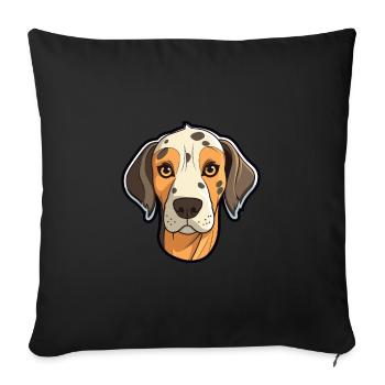 Leopard Cur Hund Rasse Cartoon Kawaii Illustration - Sofakissenbezug 45 x 45 cm - Schwarz - Vorne