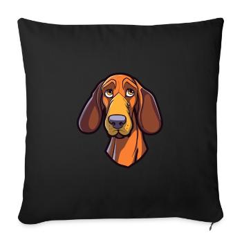 Lettische Jagdhunderasse Cartoon Kawaii Illustration - Sofakissenbezug 45 x 45 cm - Schwarz - Vorne