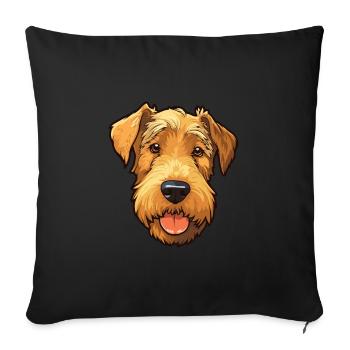 Lakeland Terrier chien race Cartoon Kawaii Illustra - Housse de coussin décorative 45 x 45 cm - noir - Devant