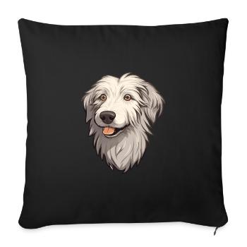 Kuchi Afghan Shepard Dog Breed Cartoon Kawaii Illu - Sofa pillowcase 17,3'' x 17,3'' (45 x 45 cm) - black - Front
