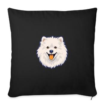 Spitz japonais chien race dessin animé kawaii illustrati - Housse de coussin décorative 45 x 45 cm - noir - Devant