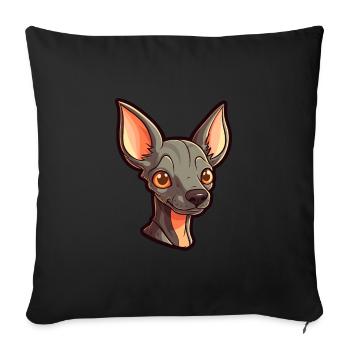 Inka Haarlose Hunderasse Cartoon Kawaii Illustratio - Sofakissenbezug 45 x 45 cm - Schwarz - Vorne