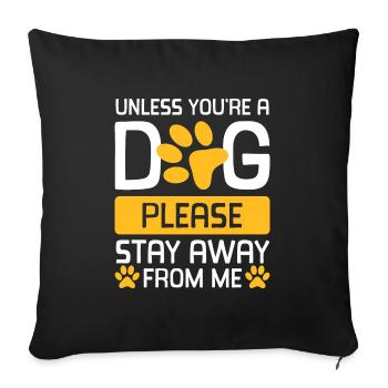 Dressage de chiens Sports canins - Housse de coussin décorative 45 x 45 cm - noir - Devant