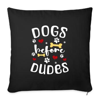 Dog Lovers Dog Owners Mistresses - Sofa pillowcase 17,3'' x 17,3'' (45 x 45 cm) - black - Front