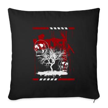 Tatouage Tattoo Style Chemise Horloge - Housse de coussin décorative 45 x 45 cm - noir - Devant