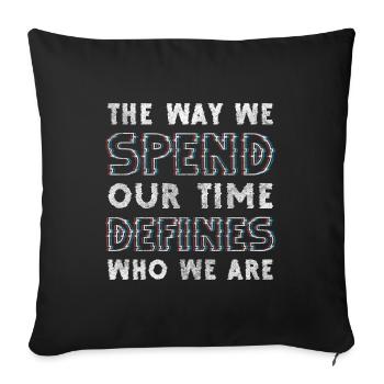 Hourglass Lifetime Art Countdown - Sofa pillowcase 17,3'' x 17,3'' (45 x 45 cm) - black - Front