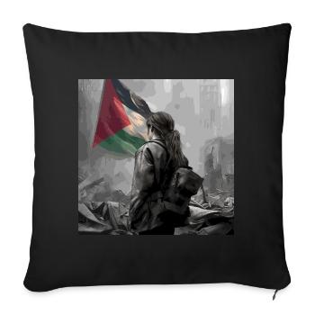 Liberté Palestine libre - Housse de coussin décorative 45 x 45 cm - noir - Devant